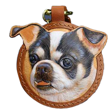 FairWonder Personalized Pet Custom Leather Carving Keychain