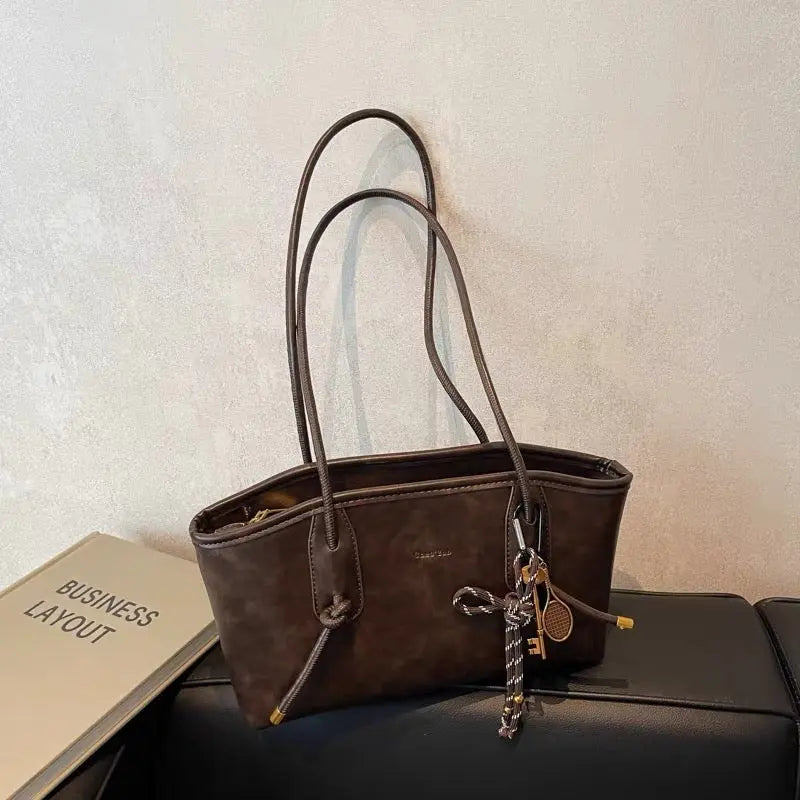 2025 autumn popular retro style underarm bag, large capacity daily commuting tote bag FairWonder