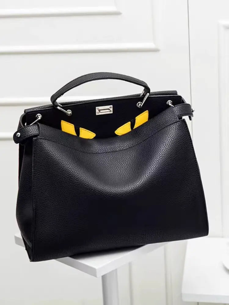 2025 new genuine leather devil monster casual fashion briefcase handbag business FairWonder