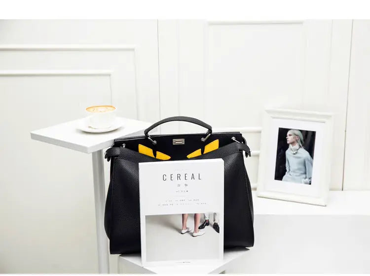 2025 new genuine leather devil monster casual fashion briefcase handbag business FairWonder