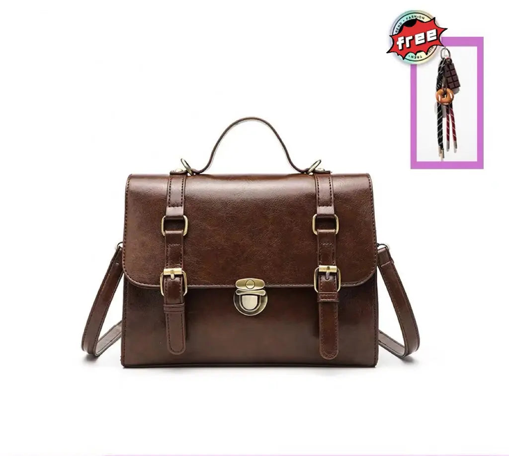2025 new retro college style hand-held clamshell messenger bag, high-end shoulder/crossbody dual-carry mode FairWonder