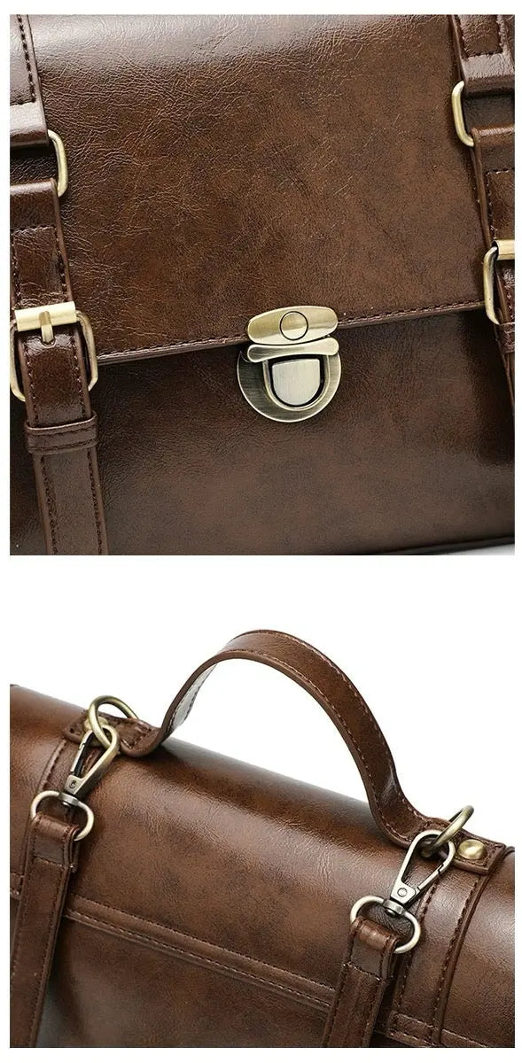 2025 new retro college style hand-held clamshell messenger bag, high-end shoulder/crossbody dual-carry mode FairWonder