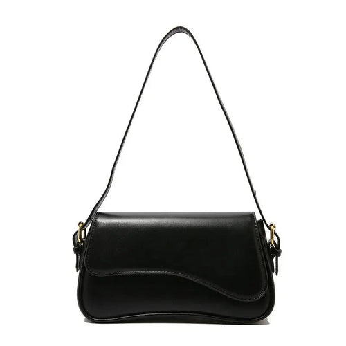 2025 new retro solid color flip magnetic buckle shoulder handbag underarm small bag FairWonder