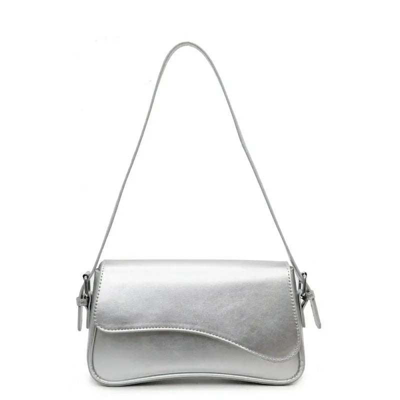 2025 new retro solid color flip magnetic buckle shoulder handbag underarm small bag FairWonder