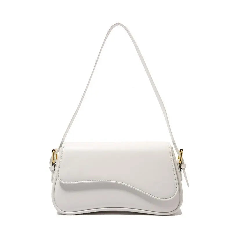 2025 new retro solid color flip magnetic buckle shoulder handbag underarm small bag FairWonder