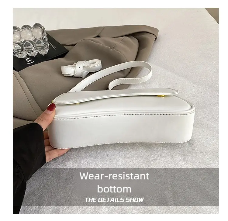 2025 new retro solid color flip magnetic buckle shoulder handbag underarm small bag FairWonder