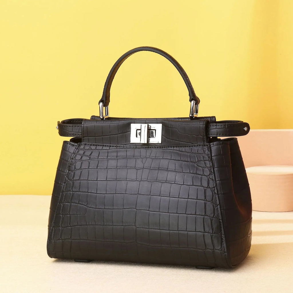 Crocodile belly pattern kitten bag one shoulder crossbody fashionable high-end texture ladies handbag FairWonder