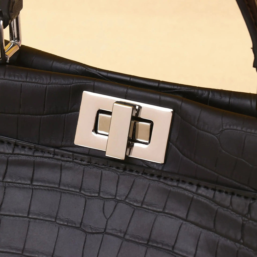 Crocodile belly pattern kitten bag one shoulder crossbody fashionable high-end texture ladies handbag FairWonder