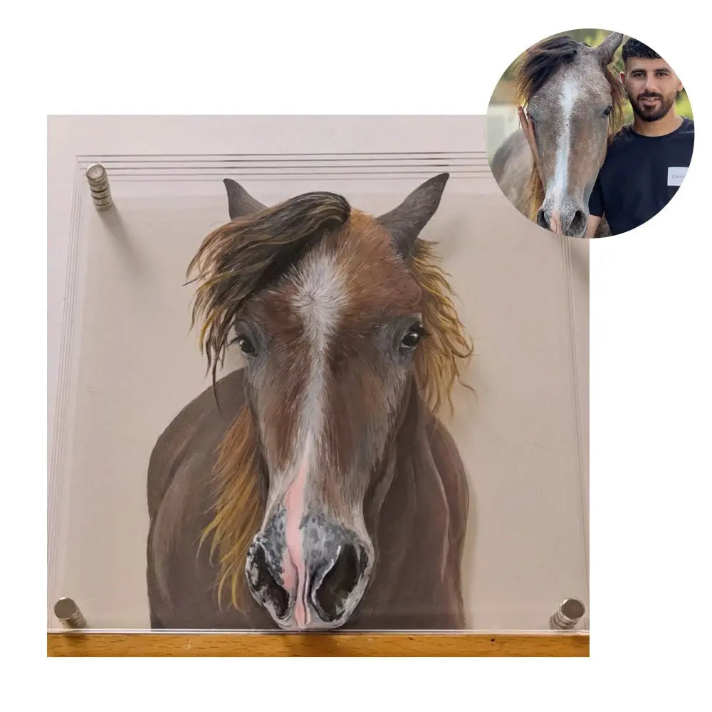 Custom 3D Glass Painting MeoWarrior Suitable for all animals/pet +human portrait-Free Shipping Worldwide @3dartistlinda