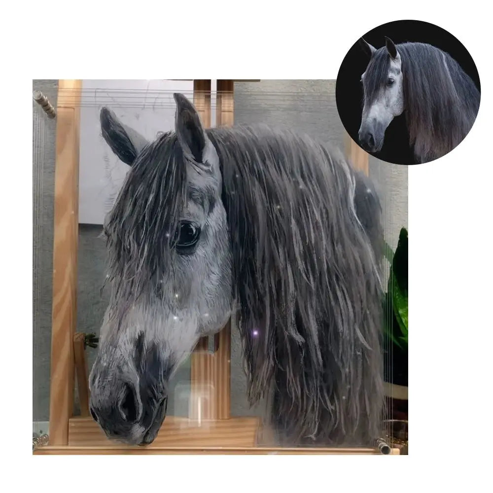 Custom 3D Glass Painting MeoWarrior Suitable for all animals/pet +human portrait-Free Shipping Worldwide @3dartistlinda