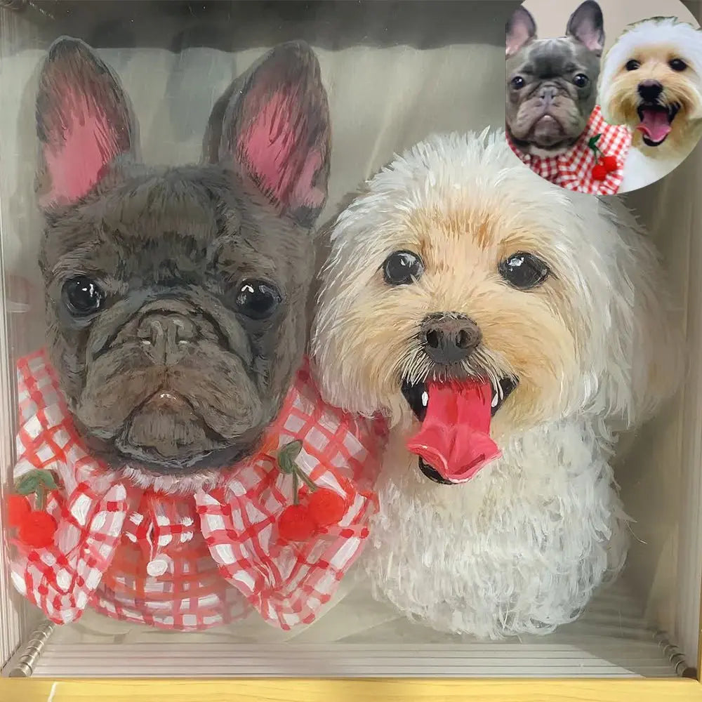 Custom 3D Glass Painting MeoWarrior Suitable for all animals/pet +human portrait-Free Shipping Worldwide @3dartistlinda