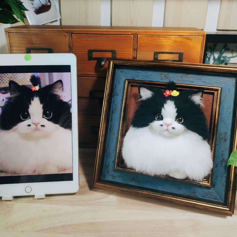 Custom Needle Felt Pet Portrait Painting Stuffed animal Felted Replica Pet For Memorial @anita.fiberartist