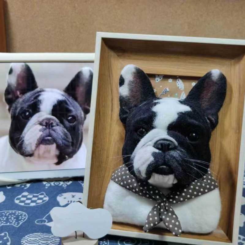 Custom Needle Felt Pet Portrait Painting Stuffed animal Felted Replica Pet For Memorial @anita.fiberartist