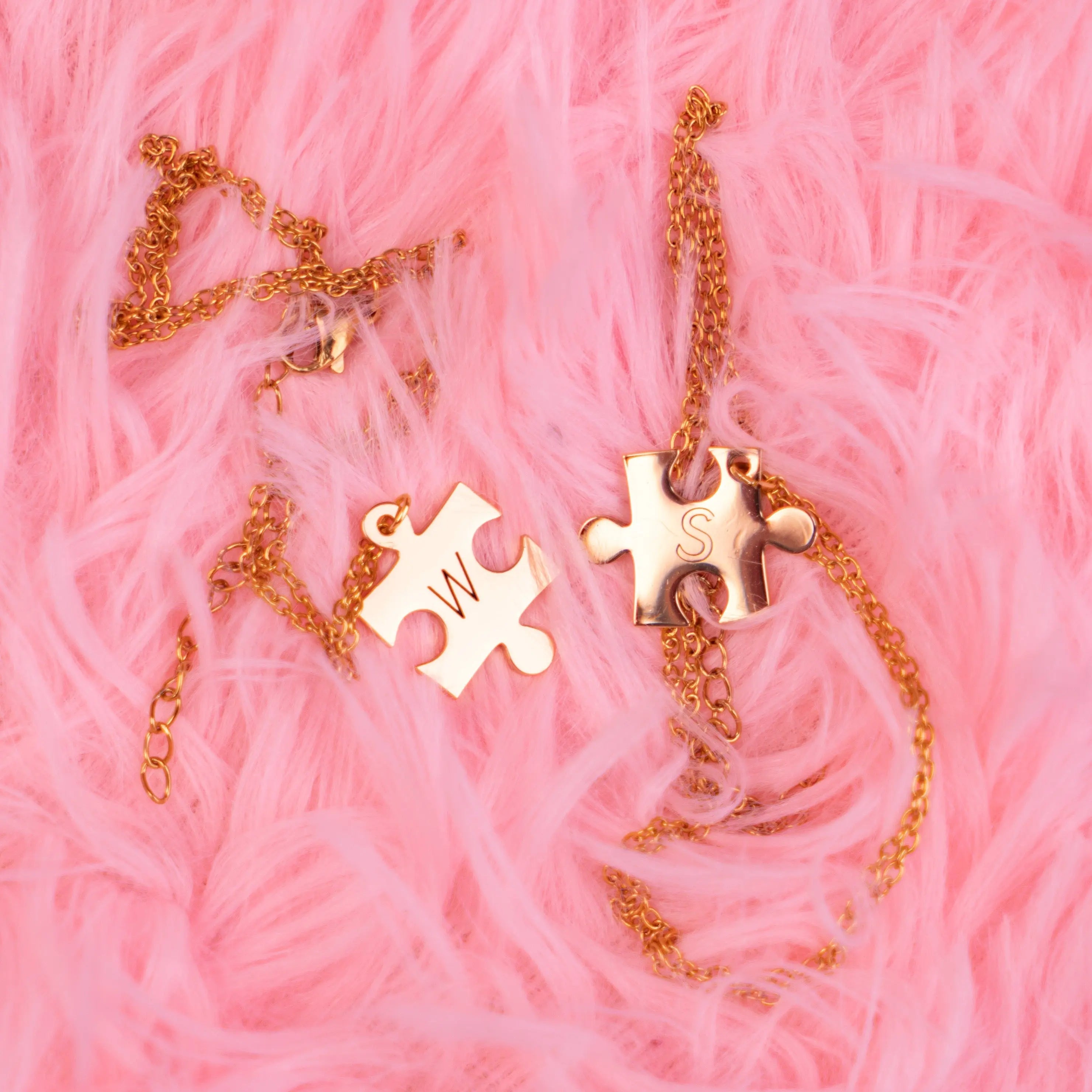 FairWonder Personalized Engraving Name/Date Stainless Steel Puzzle Necklace For Gift @anita.fiberartist