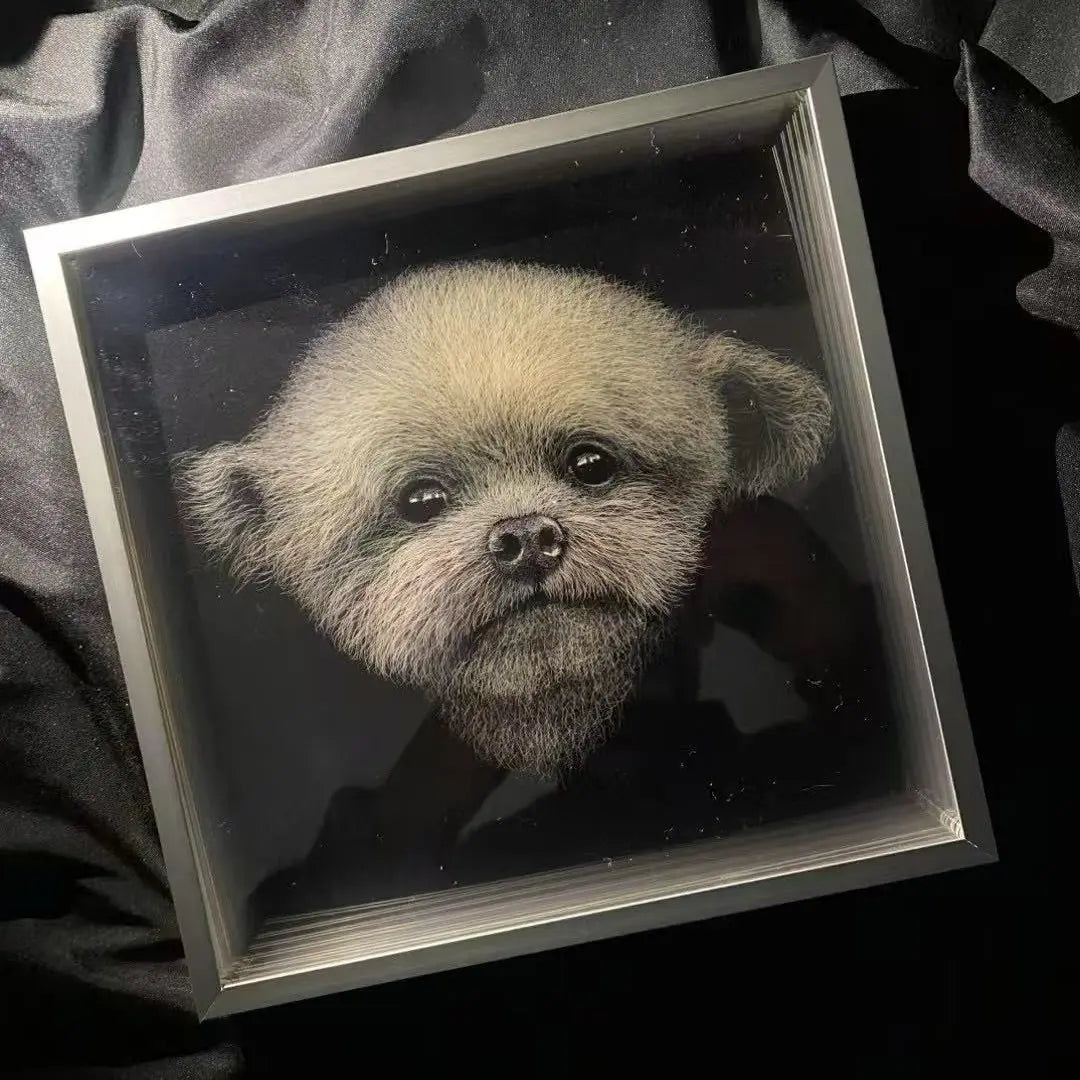 FairWonder Custom 3D Glass Engraved Pet Portrait – Ultra-Realistic Pet Line Art  Cat/Dog Portrait Art Suitable For All Animals @3dartistlinda