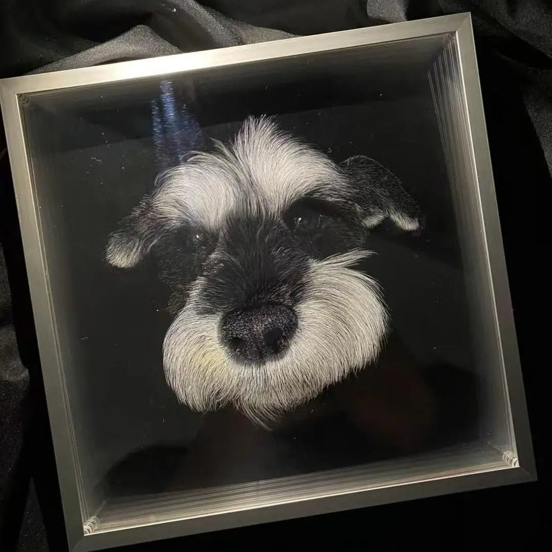 FairWonder Custom 3D Glass Engraved Pet Portrait – Ultra-Realistic Pet Line Art  Cat/Dog Portrait Art Suitable For All Animals @3dartistlinda