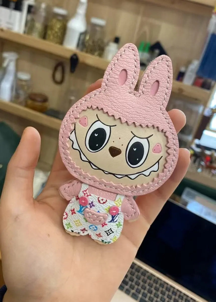 Handmade labubu leather goods, pendants, Bag accessories, keychain decorations, free custom letters FairWonder