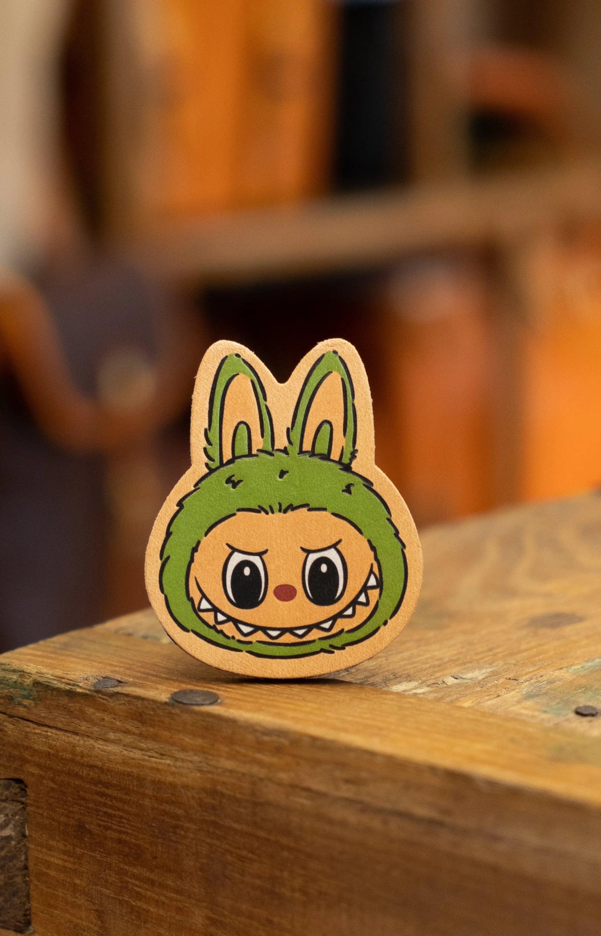 Handmade vegetable tanned leather labubu, Stitch cute cartoon image magnet refrigerator magnet FairWonder