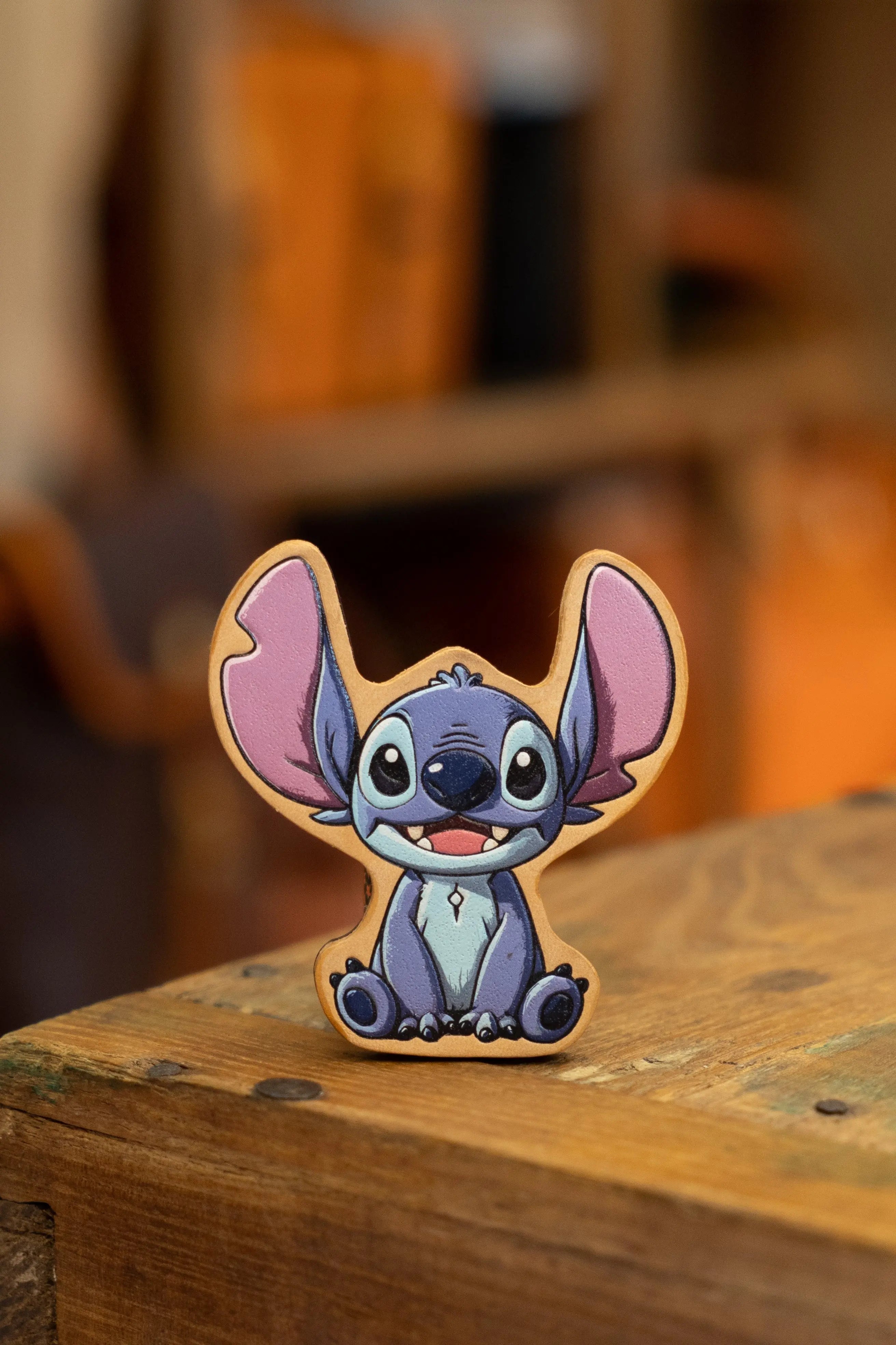 Handmade vegetable tanned leather labubu, Stitch cute cartoon image magnet refrigerator magnet FairWonder