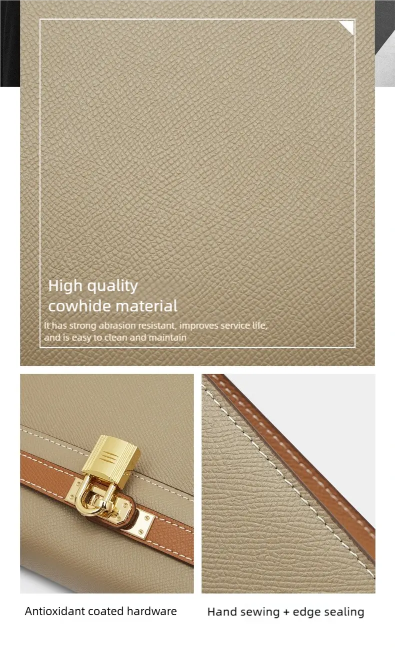 Large capacity platinum retro fashion handbag Kelly contrast color bag, one shoulder diagonal versatile handbag FairWonder