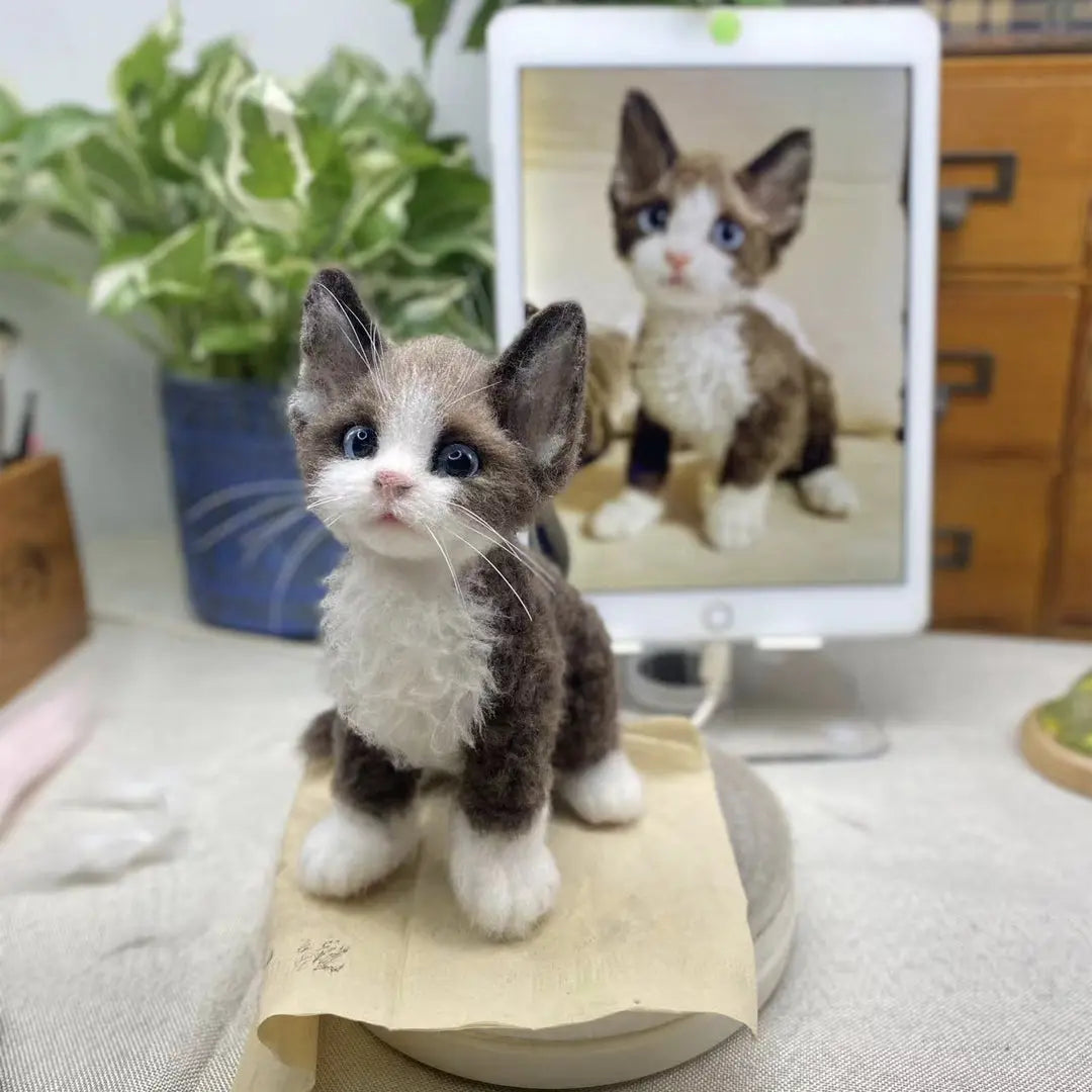 MINI type Custom Needle Felt Pet Portrait Painting, Felted Replica Pet For Memorial @anita.fiberartist