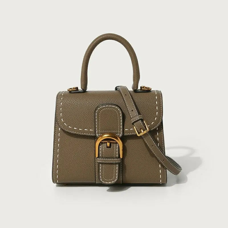 New Delvo horseshoe buckle wax line versatile shoulder crossbody retro high-end women's bag FairWonder