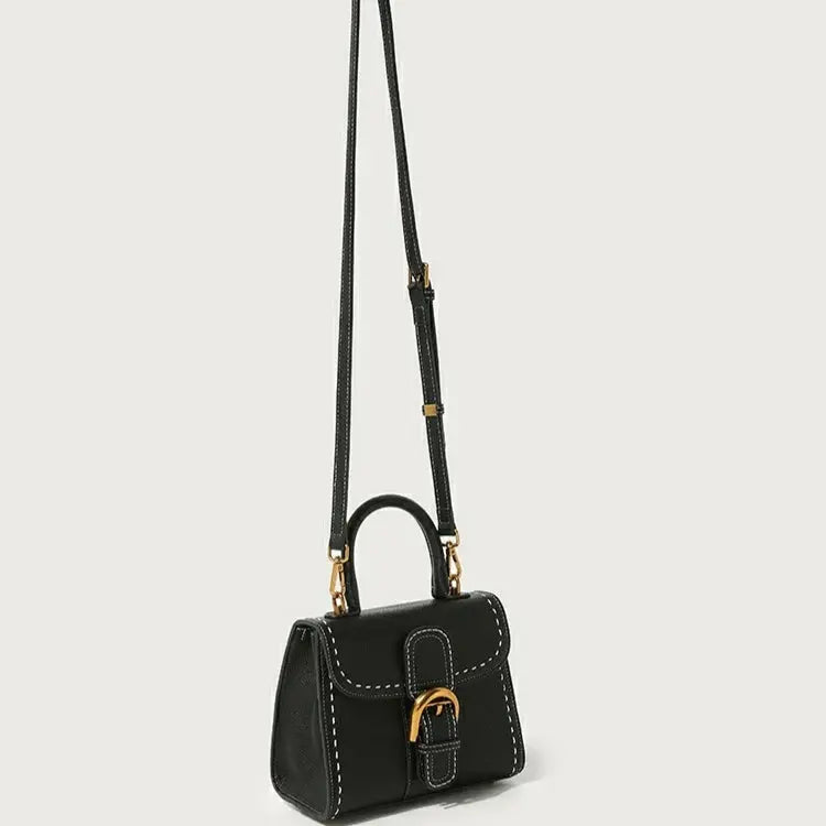 New Delvo horseshoe buckle wax line versatile shoulder crossbody retro high-end women's bag FairWonder