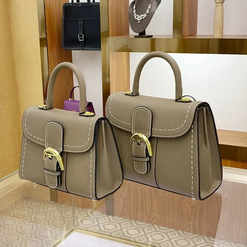 New Delvo horseshoe buckle wax line versatile shoulder crossbody retro high-end women's bag FairWonder