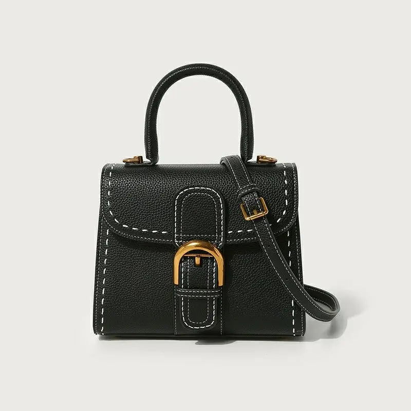 New Delvo horseshoe buckle wax line versatile shoulder crossbody retro high-end women's bag FairWonder