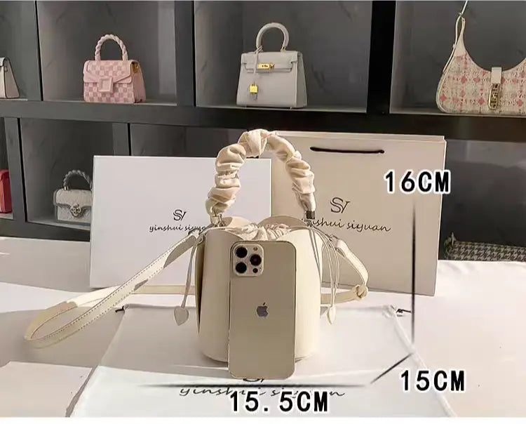 New fashion bucket bag, high-end petal handmade niche design crossbody bag FairWonder