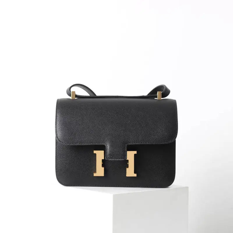 Palm pattern cowhide crocodile leather H buckle small square bag fashionable and versatile one-shoulder crossbody stewardess bag FairWonder