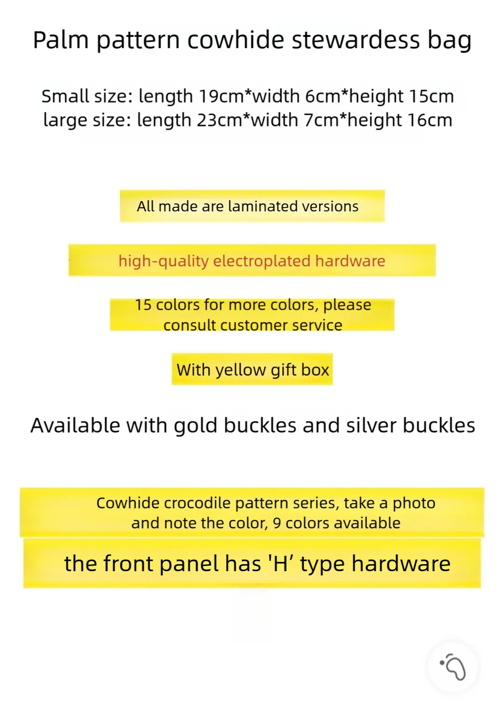 Palm pattern cowhide crocodile leather H buckle small square bag fashionable and versatile one-shoulder crossbody stewardess bag FairWonder