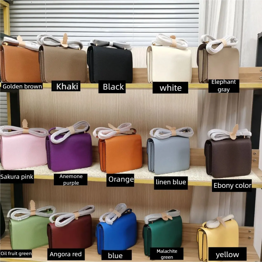 Palm pattern cowhide crocodile leather H buckle small square bag fashionable and versatile one-shoulder crossbody stewardess bag FairWonder