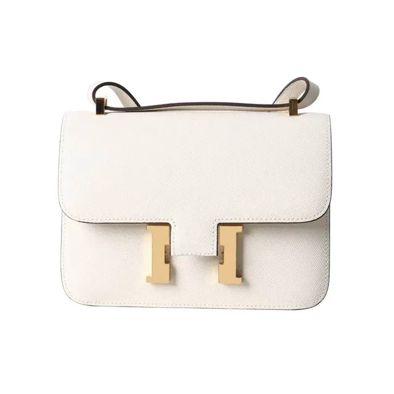 Palm pattern cowhide crocodile leather H buckle small square bag fashionable and versatile one-shoulder crossbody stewardess bag FairWonder