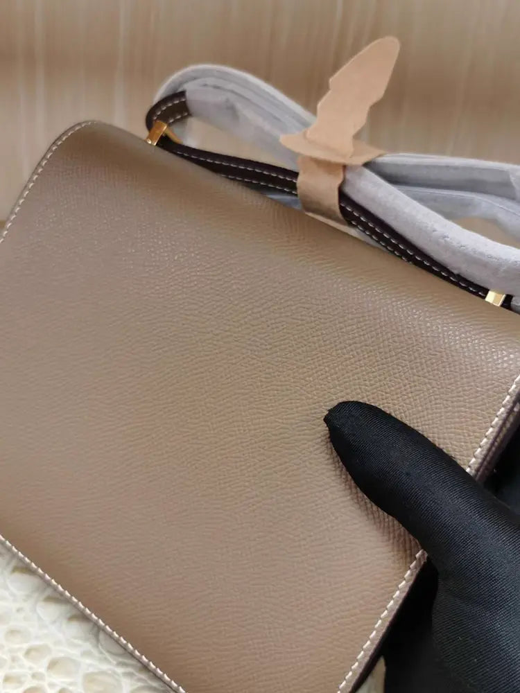 Palm pattern cowhide crocodile leather H buckle small square bag fashionable and versatile one-shoulder crossbody stewardess bag FairWonder