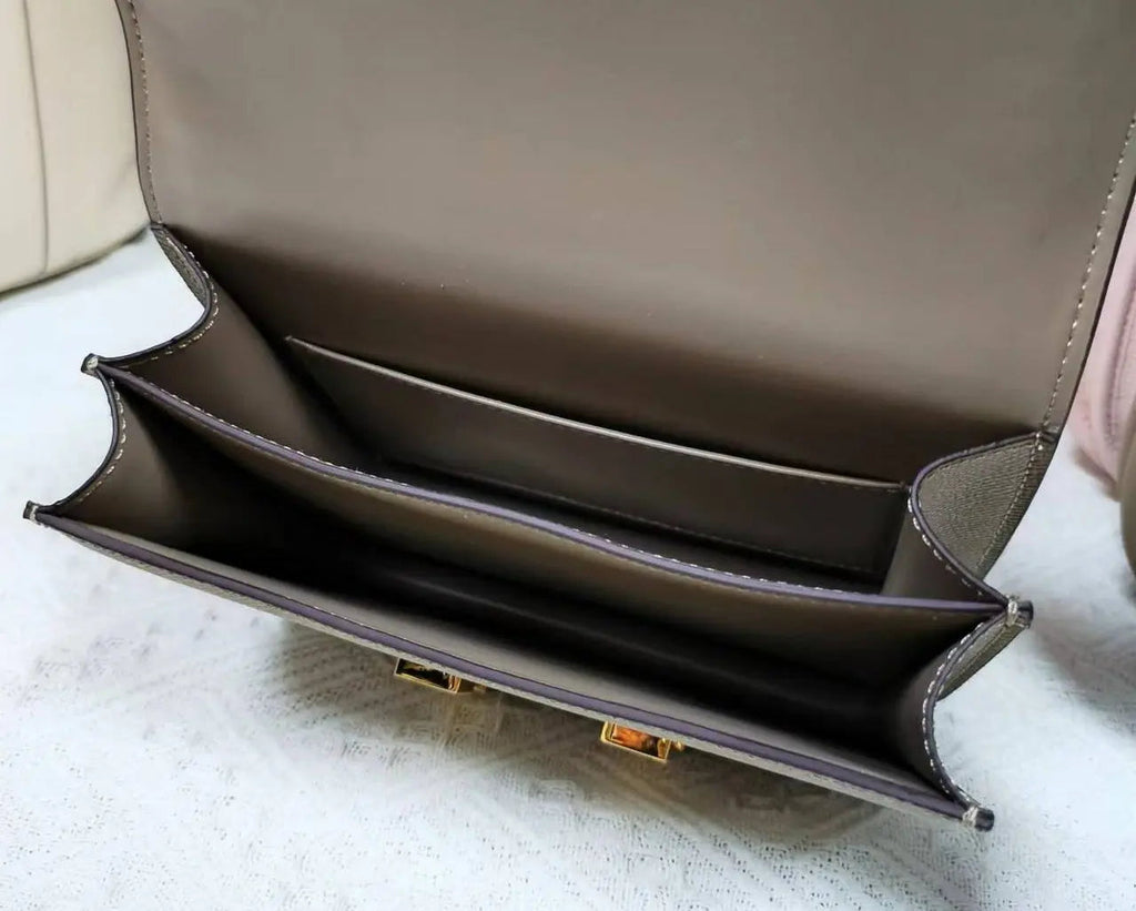 Palm pattern cowhide crocodile leather H buckle small square bag fashionable and versatile one-shoulder crossbody stewardess bag FairWonder