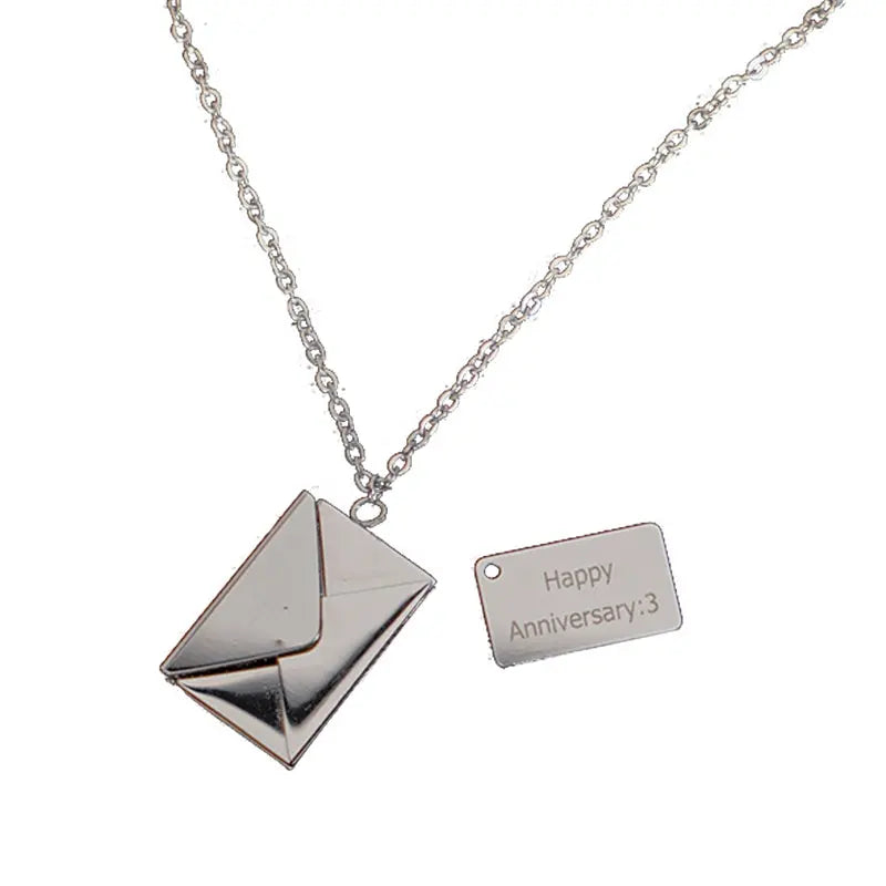 Personalized Envelope Necklace FairWonder