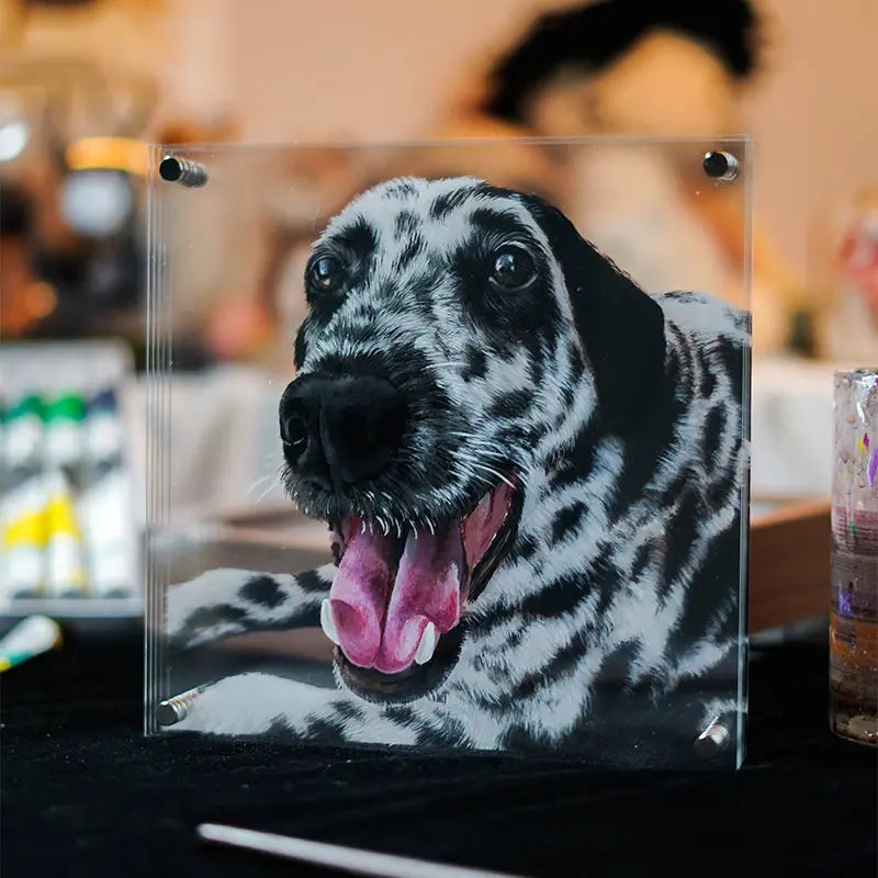 FairWonder Custom 3D Glass Painting Suitable For All Animals/Pet +Human Portrait Christmas Gift @3dartistlinda