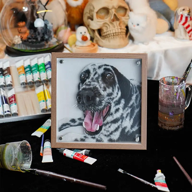 FairWonder Custom 3D Glass Painting Suitable For All Animals/Pet +Human Portrait Christmas Gift @3dartistlinda