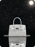 Rhinestone bag 2025 trendy high-end silver crossbody bag diamond-studded light luxury handbag platinum bag FairWonder