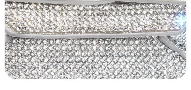 Rhinestone bag 2025 trendy high-end silver crossbody bag diamond-studded light luxury handbag platinum bag FairWonder