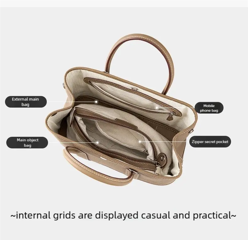 Silver buckle garden retro bag, soft leather women's bag, pebbled hand shoulder bag, versatile for commuting FairWonder