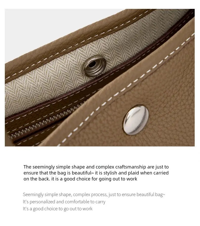 Silver buckle garden retro bag, soft leather women's bag, pebbled hand shoulder bag, versatile for commuting FairWonder