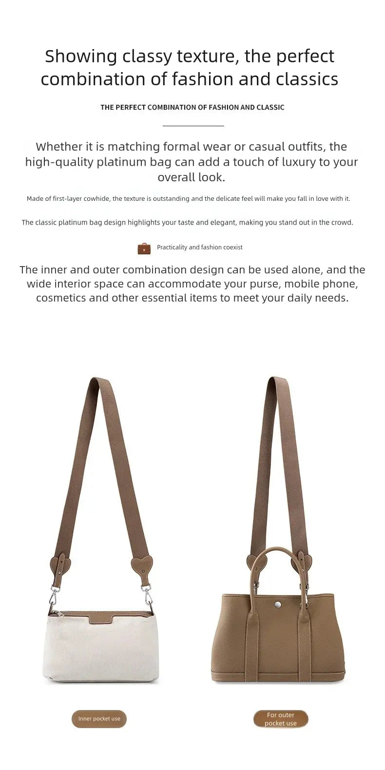 Silver buckle garden retro bag, soft leather women's bag, pebbled hand shoulder bag, versatile for commuting FairWonder