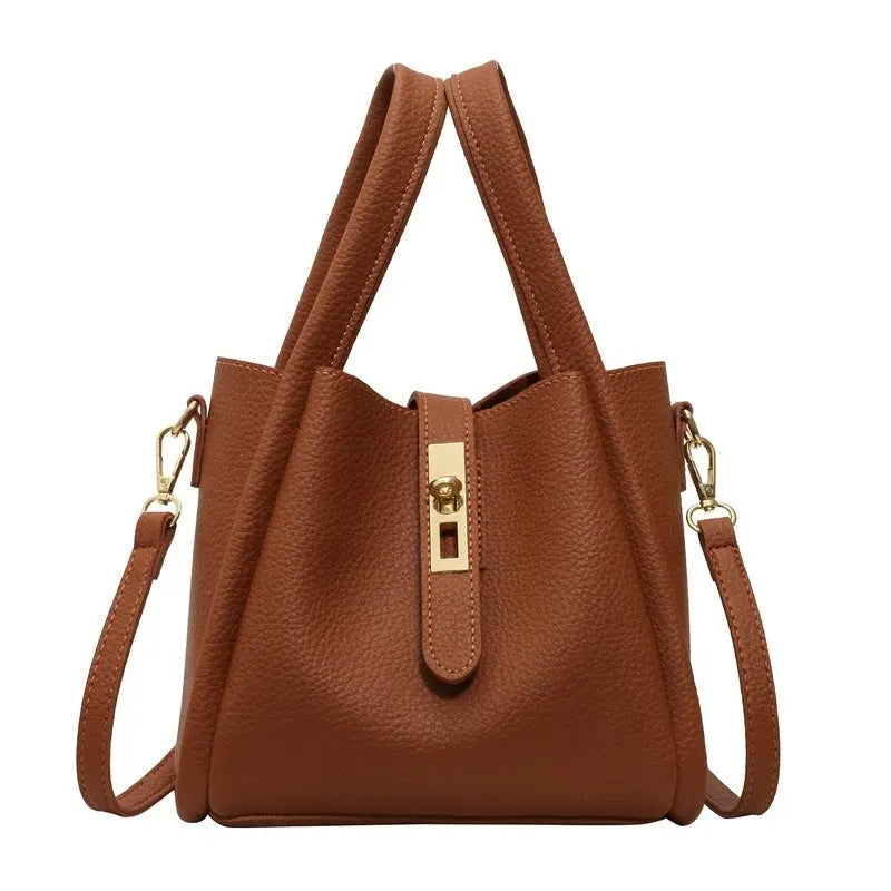 Women's Elegant Minimalist Handbag, Trendy Vintage Bucket Bag, Chic All-match Handbag for Daily & Work Use, Valentine's Day, Gift FairWonder