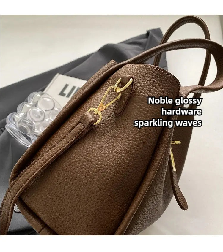 Women's Elegant Minimalist Handbag, Trendy Vintage Bucket Bag, Chic All-match Handbag for Daily & Work Use, Valentine's Day, Gift FairWonder