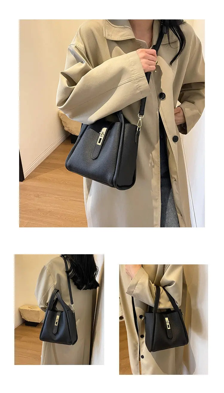 Women's Elegant Minimalist Handbag, Trendy Vintage Bucket Bag, Chic All-match Handbag for Daily & Work Use, Valentine's Day, Gift FairWonder