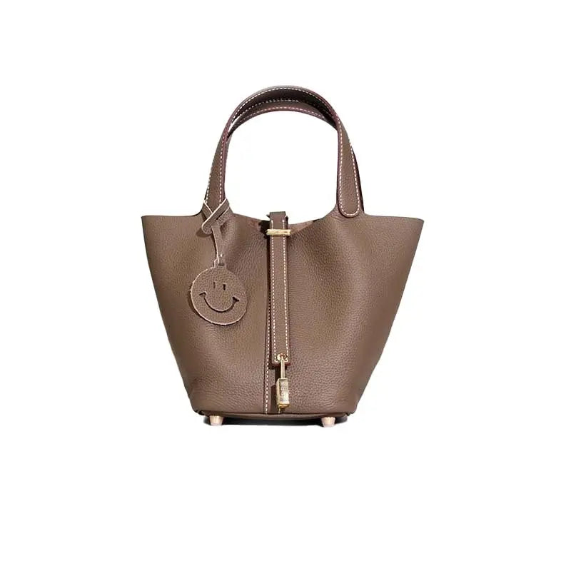 Women's Fashionable Plain Color Leather Handbags, Casual Versatile Textured Handbag with Lock Design, Trendy All-match Handbag for Daily Use FairWonder