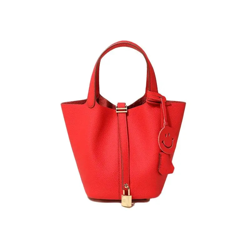 Women's Fashionable Plain Color Leather Handbags, Casual Versatile Textured Handbag with Lock Design, Trendy All-match Handbag for Daily Use FairWonder