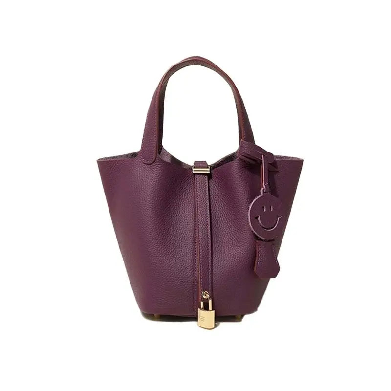 Women's Fashionable Plain Color Leather Handbags, Casual Versatile Textured Handbag with Lock Design, Trendy All-match Handbag for Daily Use FairWonder